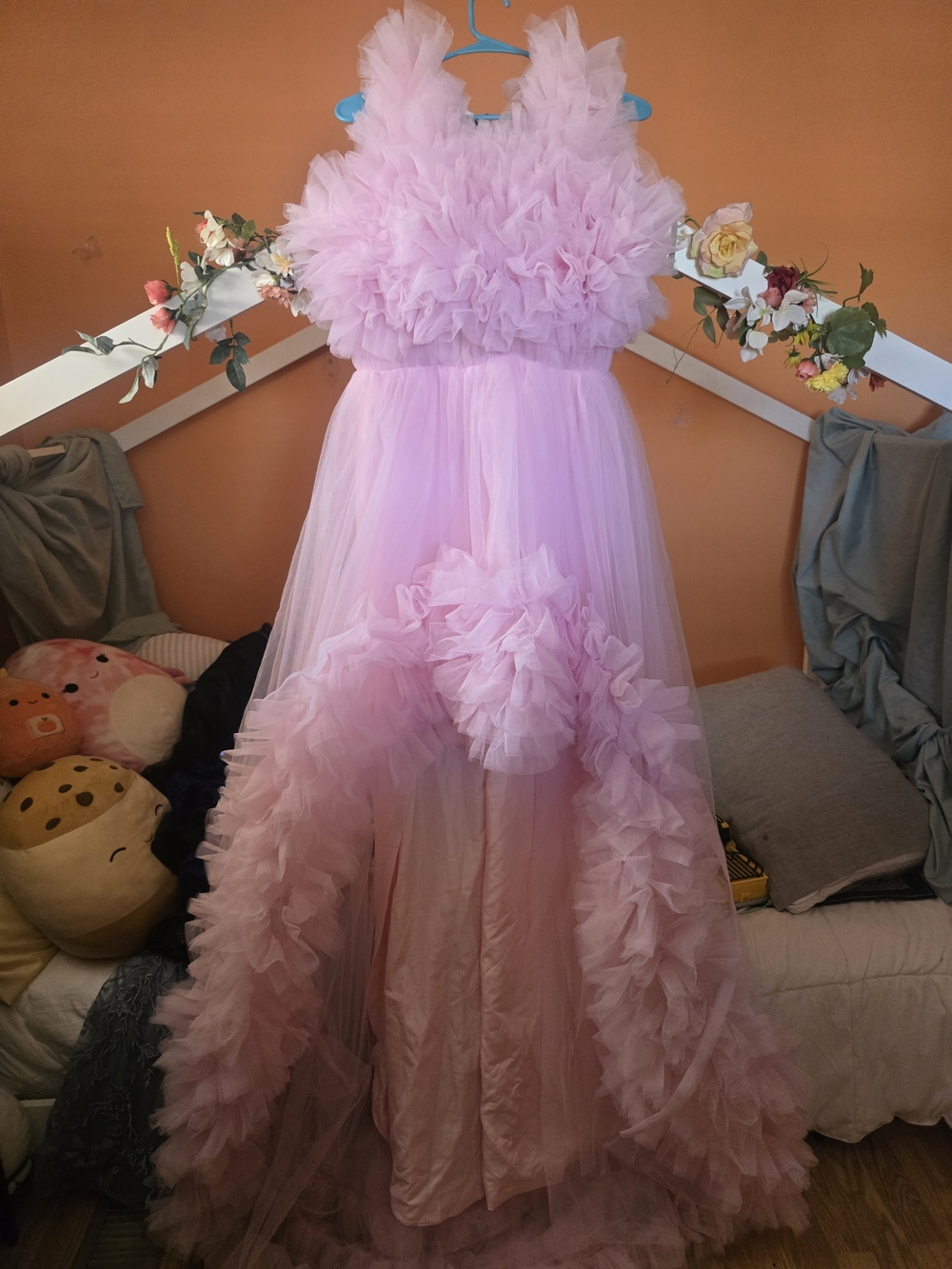 Delicate Pink High-Low Tulle Dress